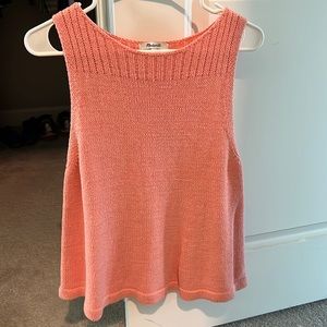 Madewell Peach/Pink Sleeveless Sweater
